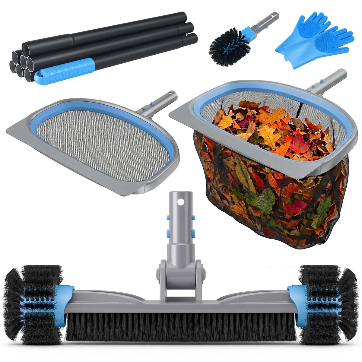 UIRWAY 6-in-1 deluxe brush head for walls and floors gently cleans surfaces