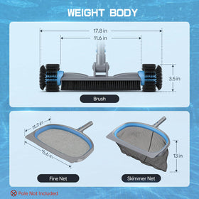 UIRWAY deep leaf skimmer net captures large debris with a safe, sturdy frame.