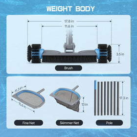 UIRWAY deep leaf skimmer net captures large debris with a sturdy wide mouth