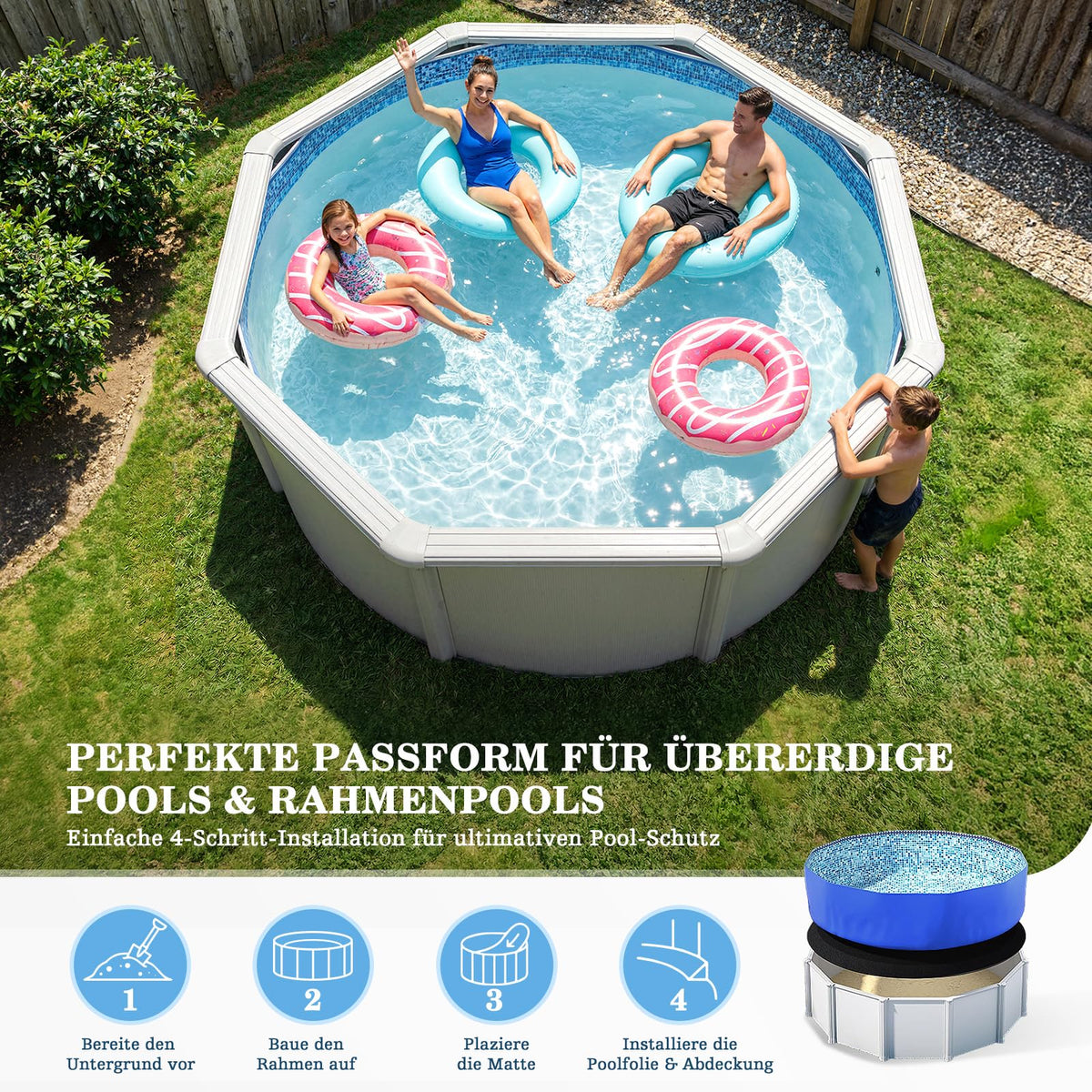 UIRWAY durable felt construction supports long-lasting pool setup