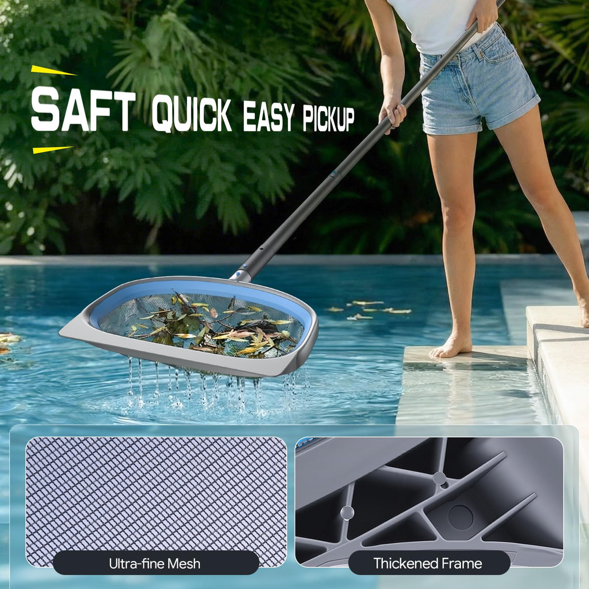 UIRWAY extendable aluminum pole reaches corners from 2 to 11 feet