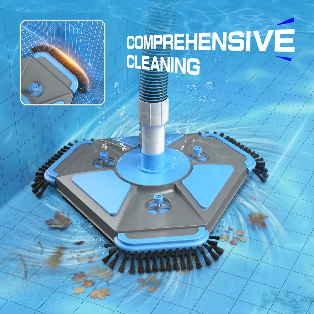 UIRWAY removable bottom brush enables thorough floor scrubbing.