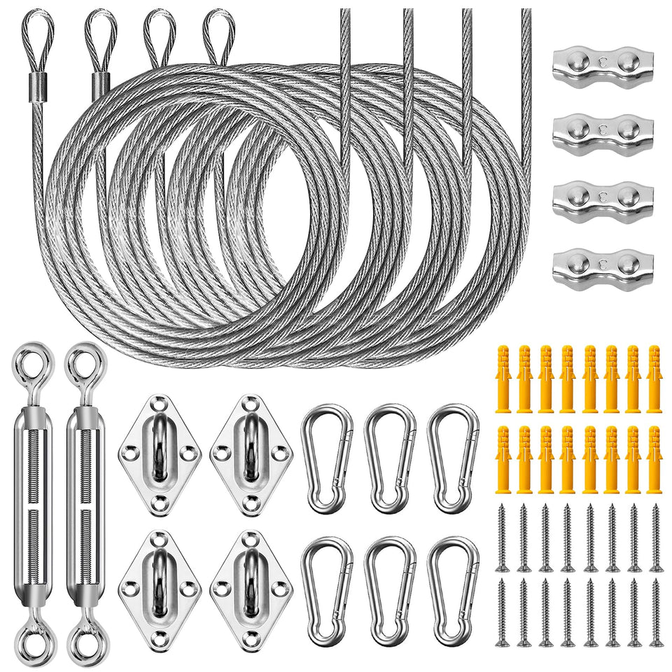 UIRWAY shade sail hardware kit full kit ready for outdoor mounting