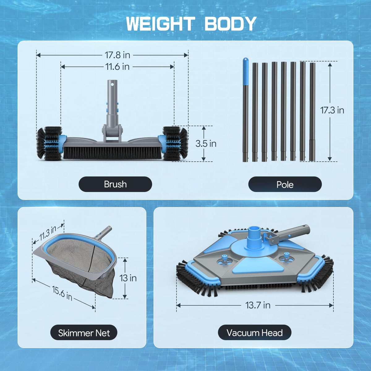 UIRWAY side brush improves edge cleaning along pool edges.