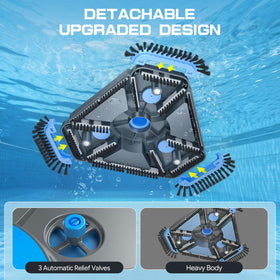 UIRWAY Pool vacuum with three relief valves ensures smooth suction.