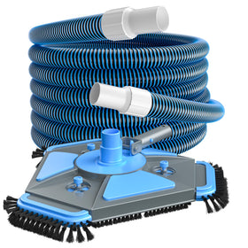 UIRWAY Upgrade Pool Vacuum Head with side brush and 360° swivel for tight corner cleaning.