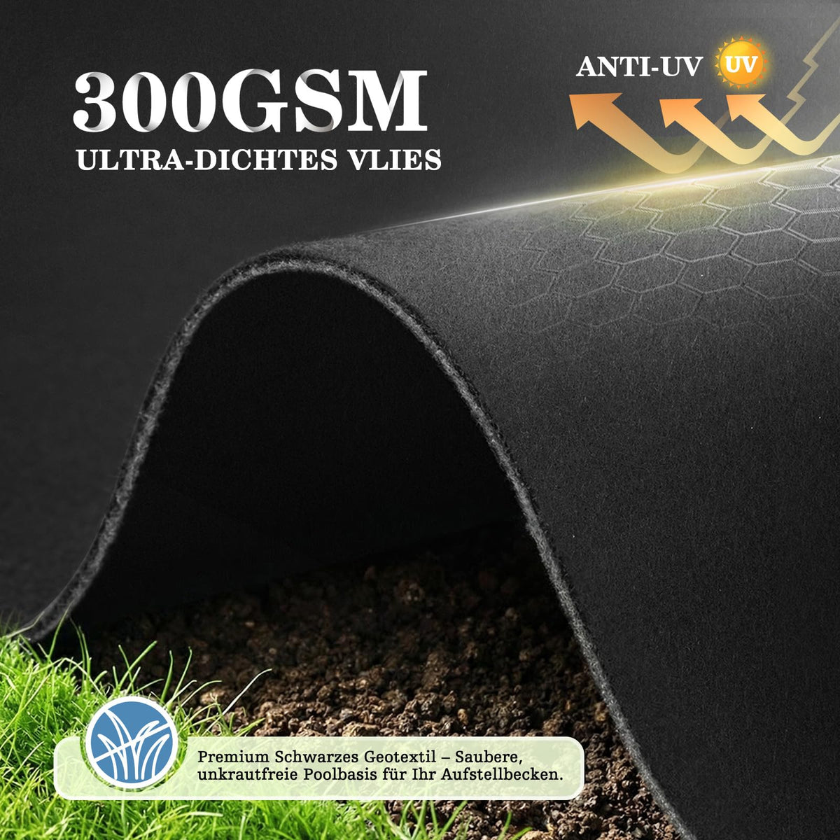 UIRWAY weed barrier pool pad prevents rock damage and weeds