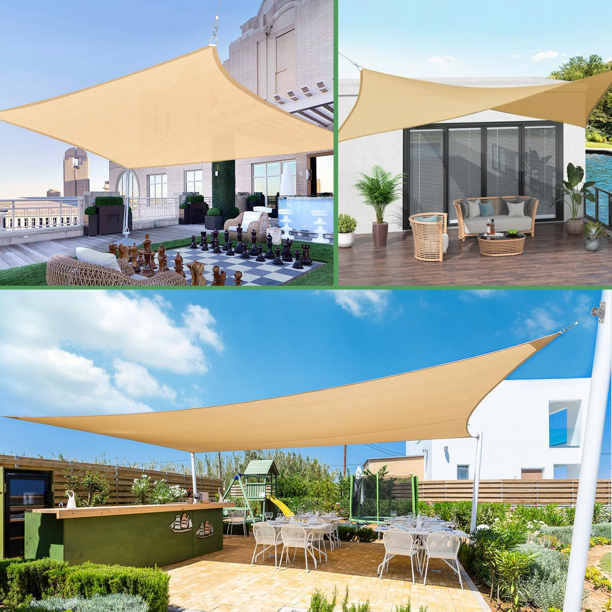 UIRWAY 6-6ft wire rope for durable shade sail support