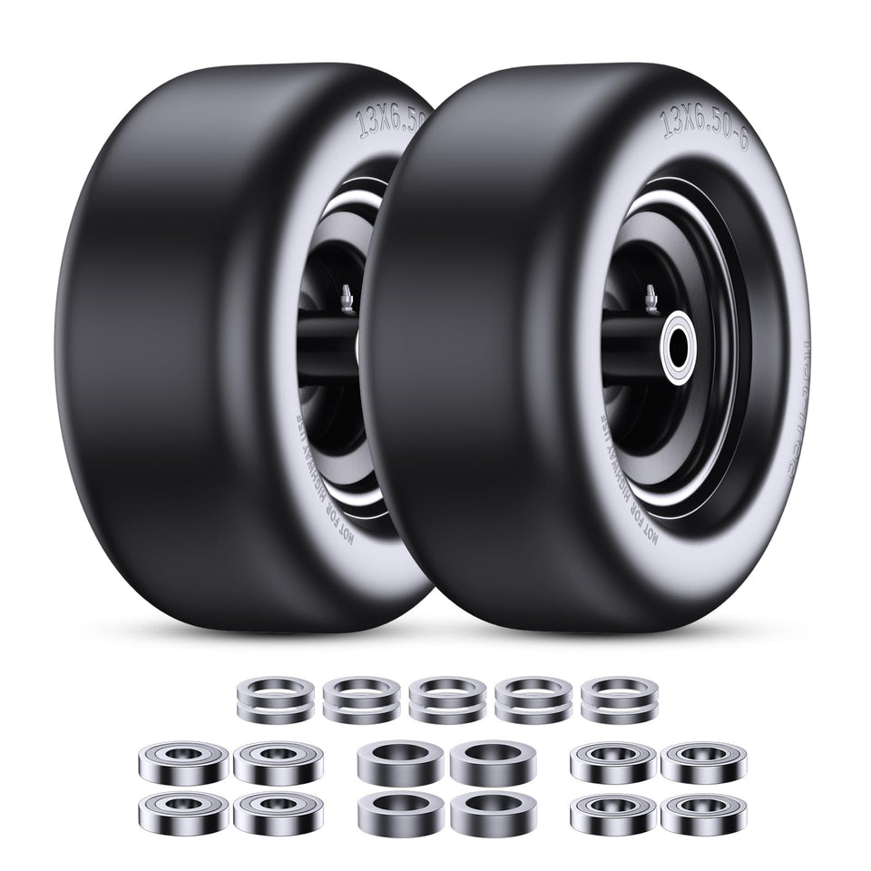 Uiuaquas 13x6.50-6 flat-free front tire for zero-turn mowers delivers maintenance-free performance.