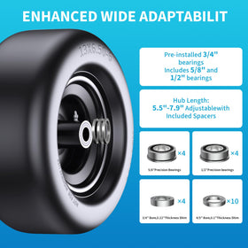 Uiuaquas adjustable-hub assembly enables flexible mounting on different axles.