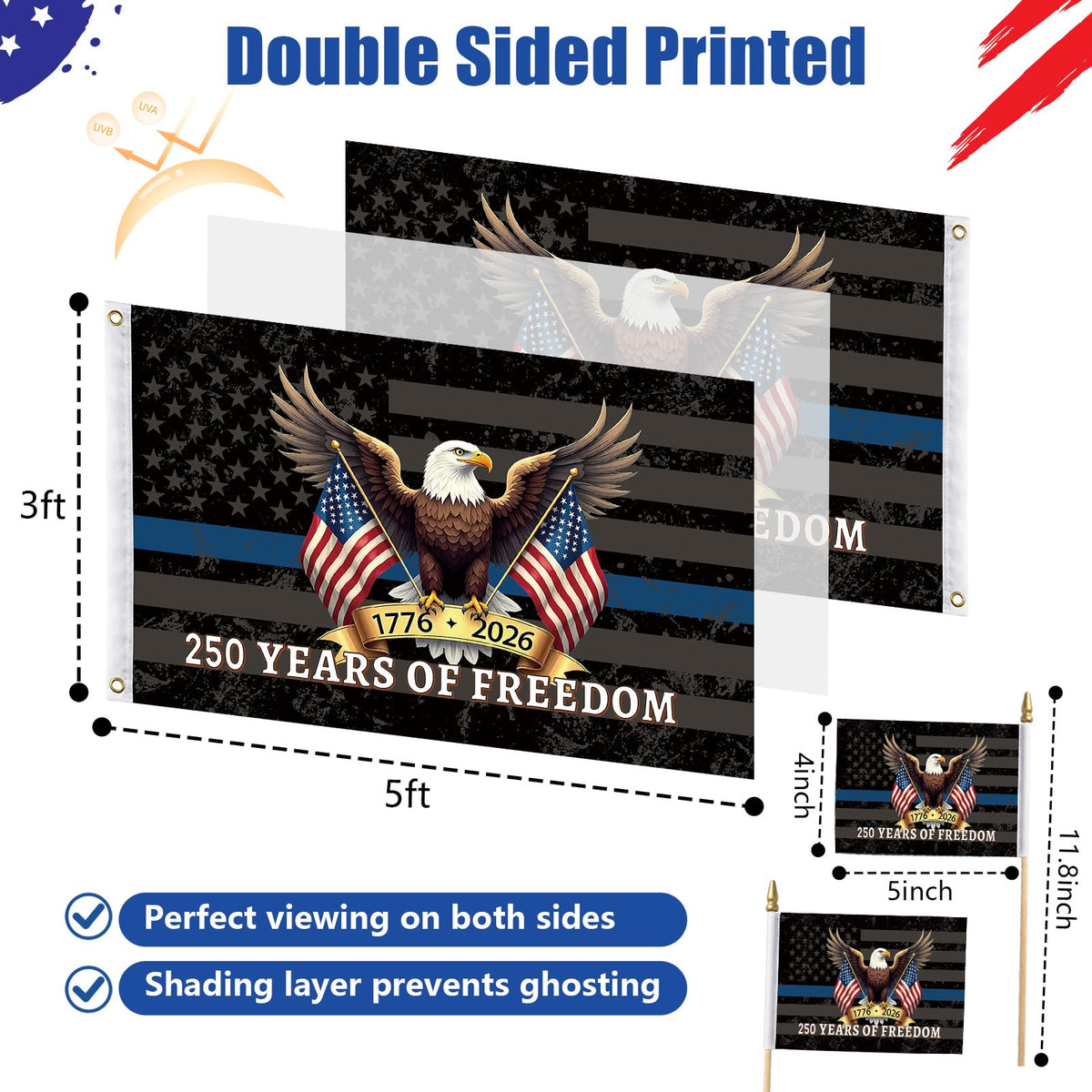 Uixitoil two free handheld flags for parade-ready moments