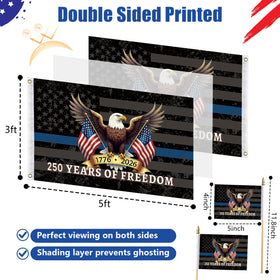 Uixitoil two free handheld flags for parade-ready moments