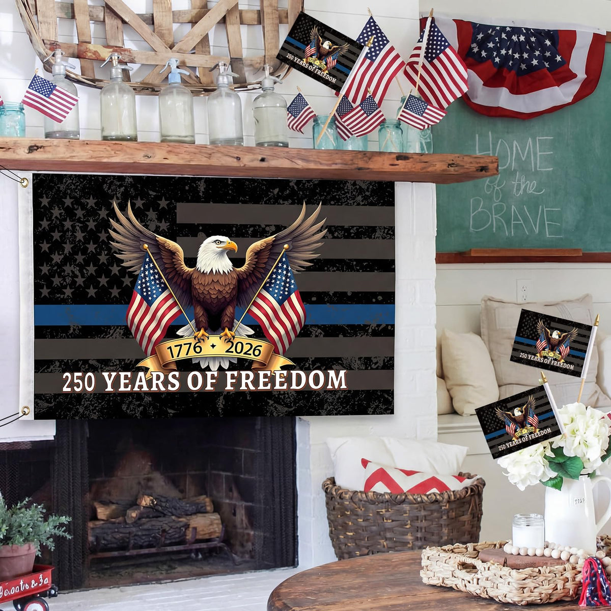 Uixitoil set shown ready for parades and patriotic displays