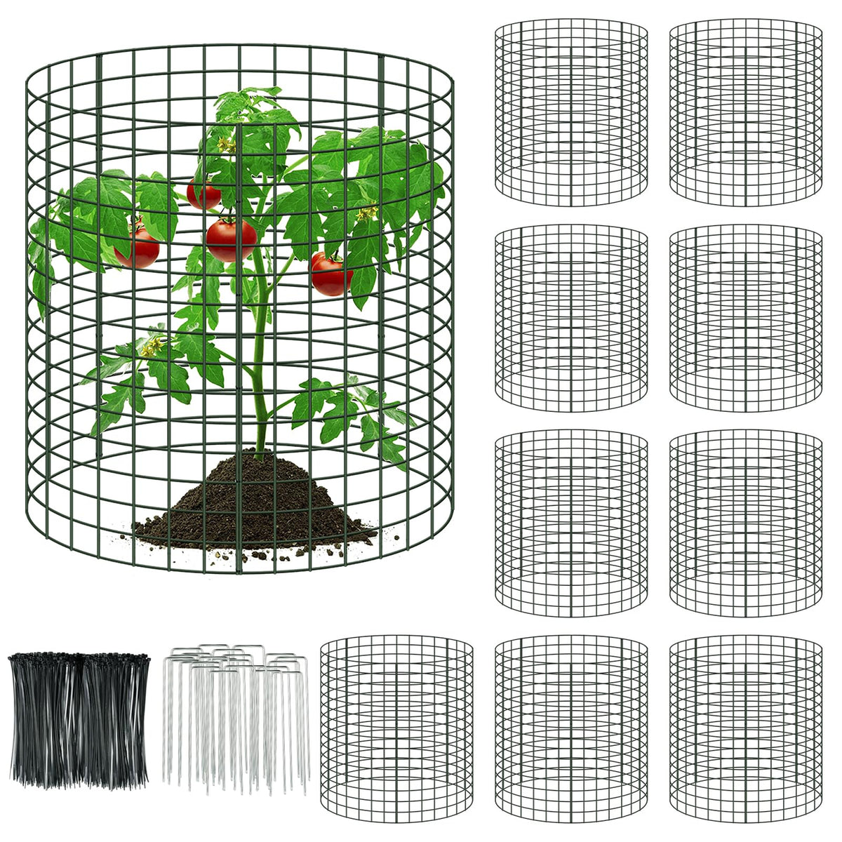 UJG wire plant protectors guard vegetables from animals.