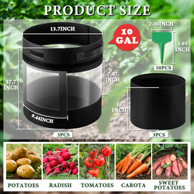 UJG potato grow bag with harvest window for simple picking.