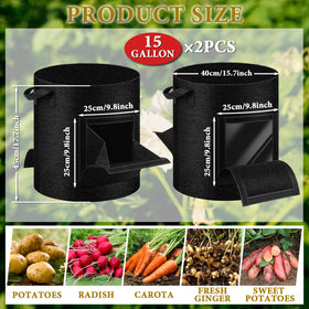 Clear harvest window on the UJG bag lets you observe roots.
