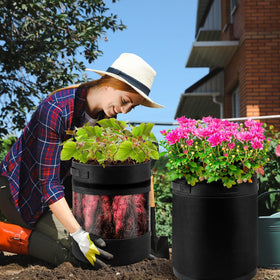 Reusable and durable garden bag ready for multiple seasons.
