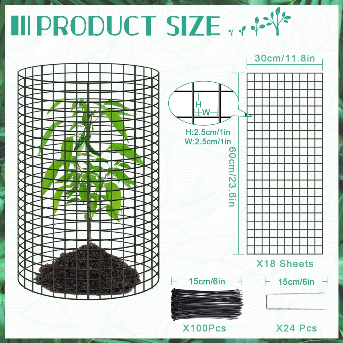 UJG wire mesh panel closeup shows durable construction for long-lasting garden guards.