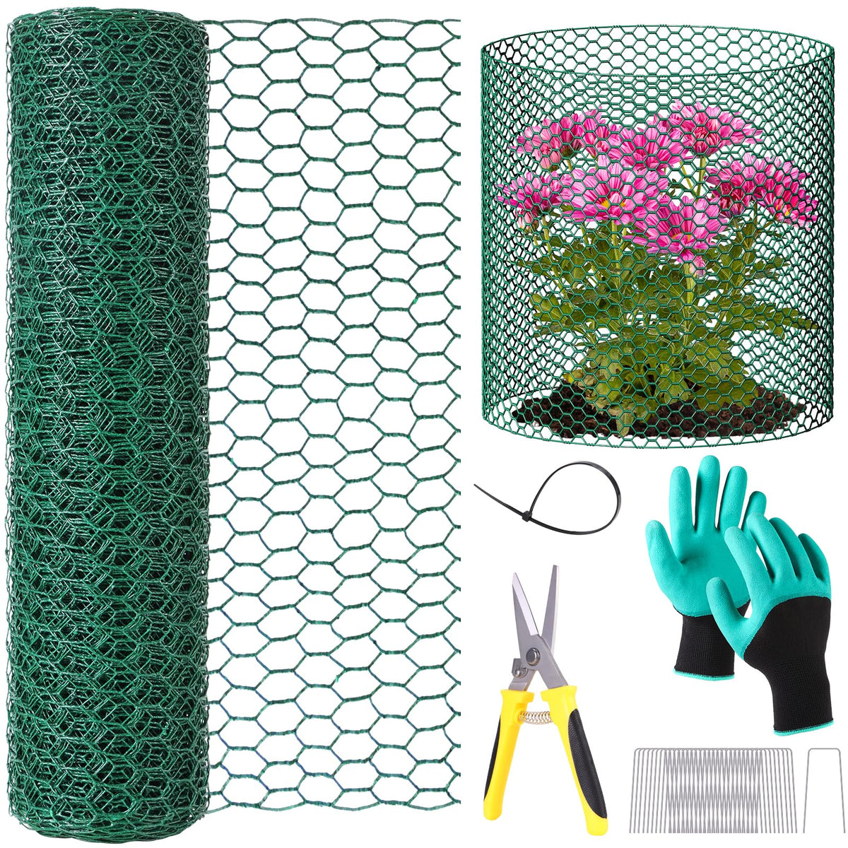 UJG wire plant protector roller shields plants from animals while you garden