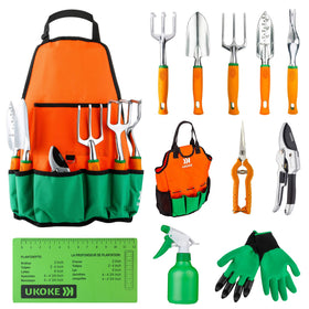 Ukoke garden tool set with 12 pieces, ideal for versatile gardening tasks and efficiency.