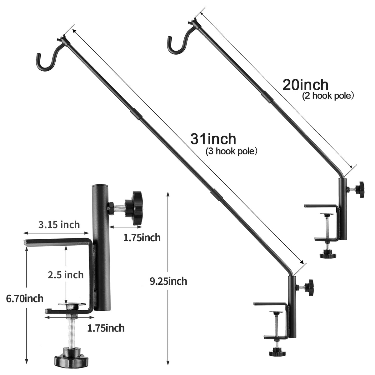 ULIOK solid steel hanger withstands outdoor use with sturdy support