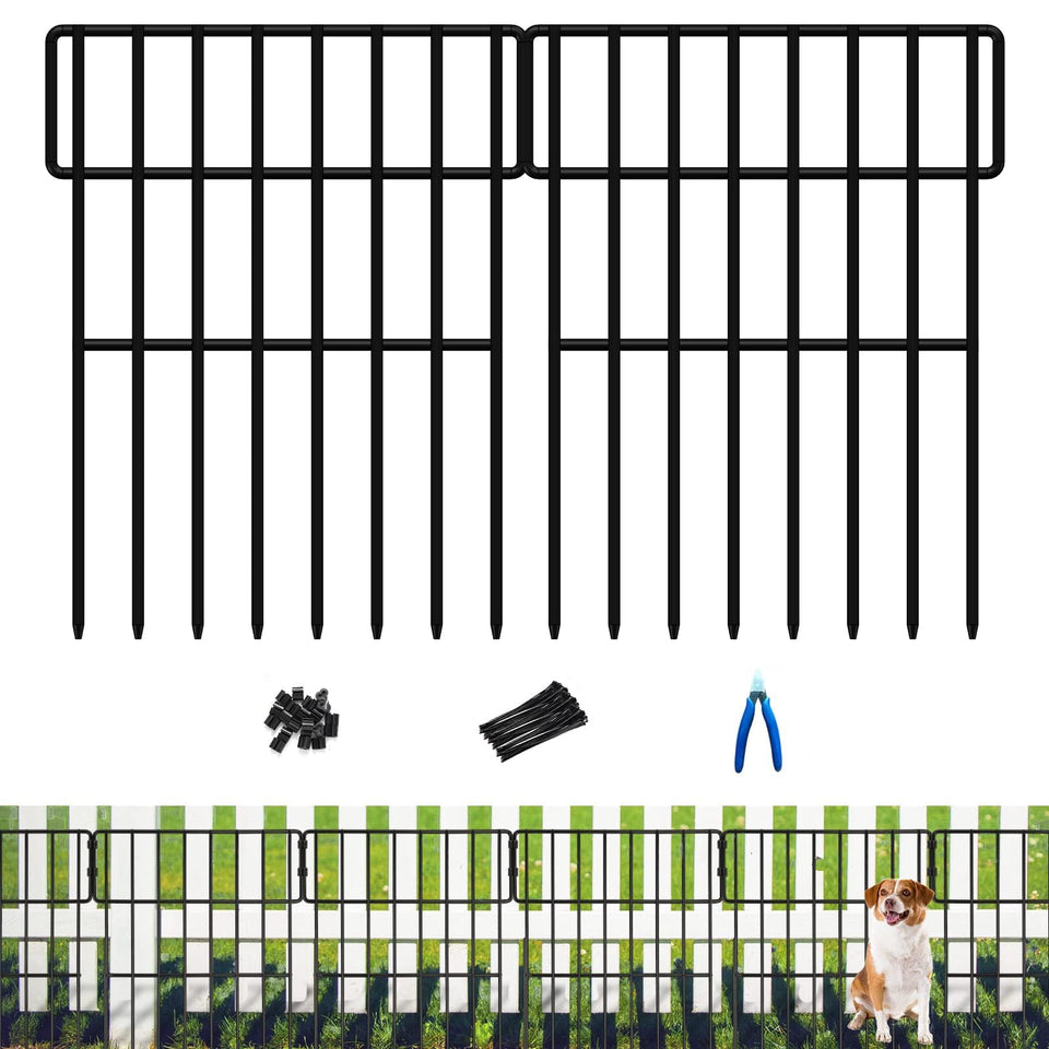 ULIOK Animal Barrier Fence assembled along a 27-foot border to protect gardens from small intruders