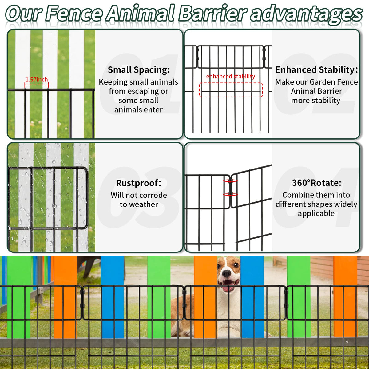 ULIOK barrier fence panels connect quickly with included cable ties