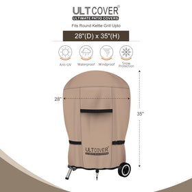 ULTCOVER 600D polyester with waterproof backing shields grill from rain and dust