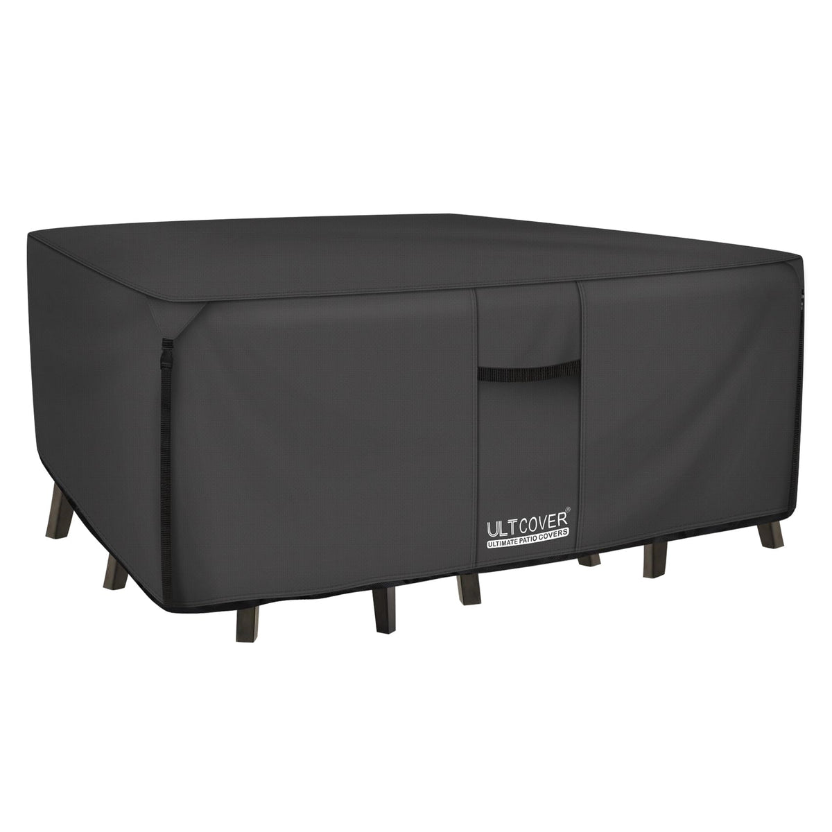 ULTCOVER 600D tough canvas rectangular table cover protecting furniture from rain and dust
