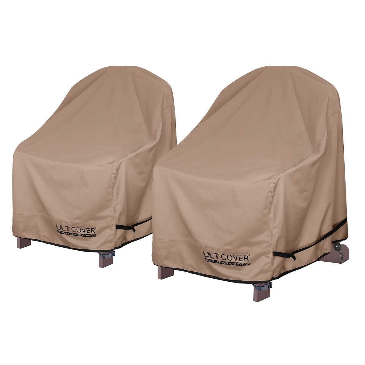 ULTCOVER Adirondack chair cover waterproof brown 2-pack for outdoor protection