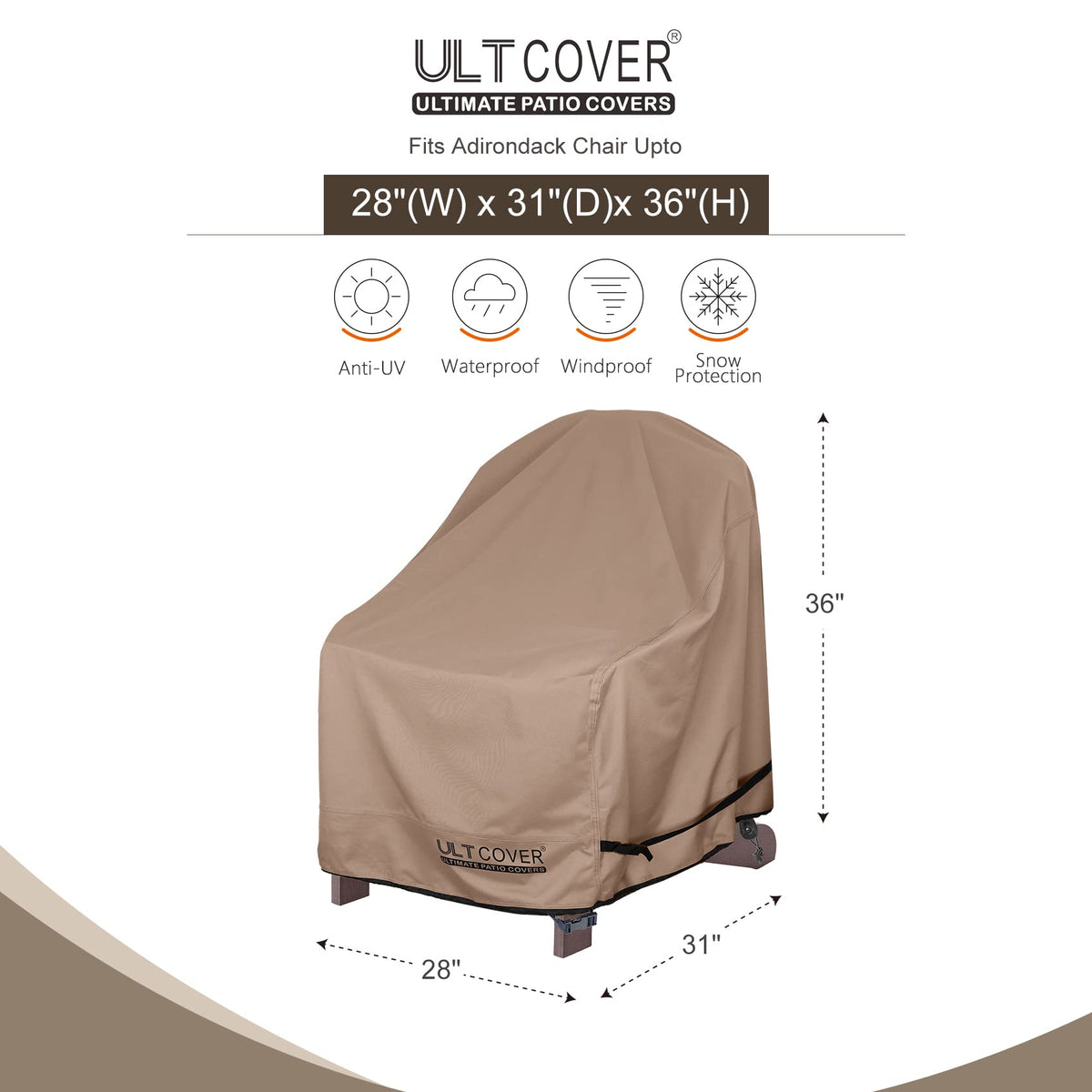ULTCOVER adirondack cover with vented back keeps chairs dry and ventilated