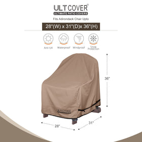 ULTCOVER adirondack cover with vented back keeps chairs dry and ventilated