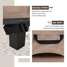 Durable drawcord and wheel clip secure during windy days with ULTCOVER