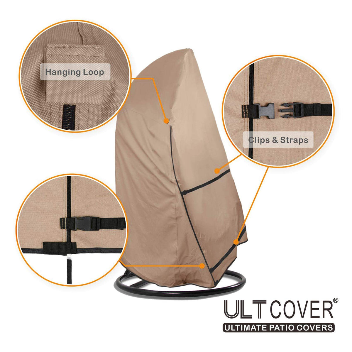 ULTCOVER easy-fit with straps simplifies securing the chair cover.