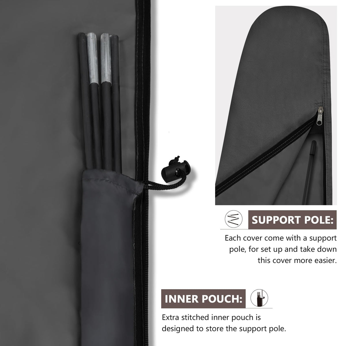 ULTCOVER elastic hem cord with toggle provides a customizable snug fit