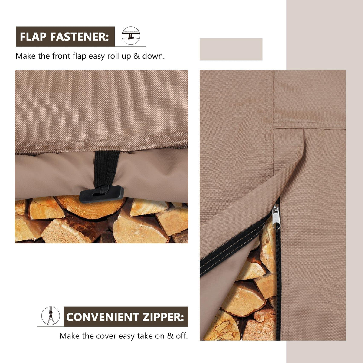 ULTCOVER 8ft cover with heavy-duty buckle strap detail prevents shifting in wind