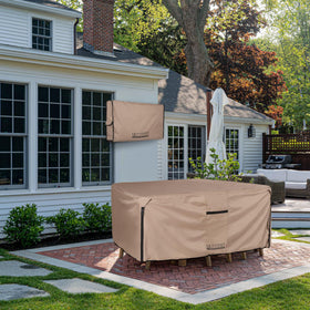 ULTCOVER fits square or round tables up to 54 inches with chair space.