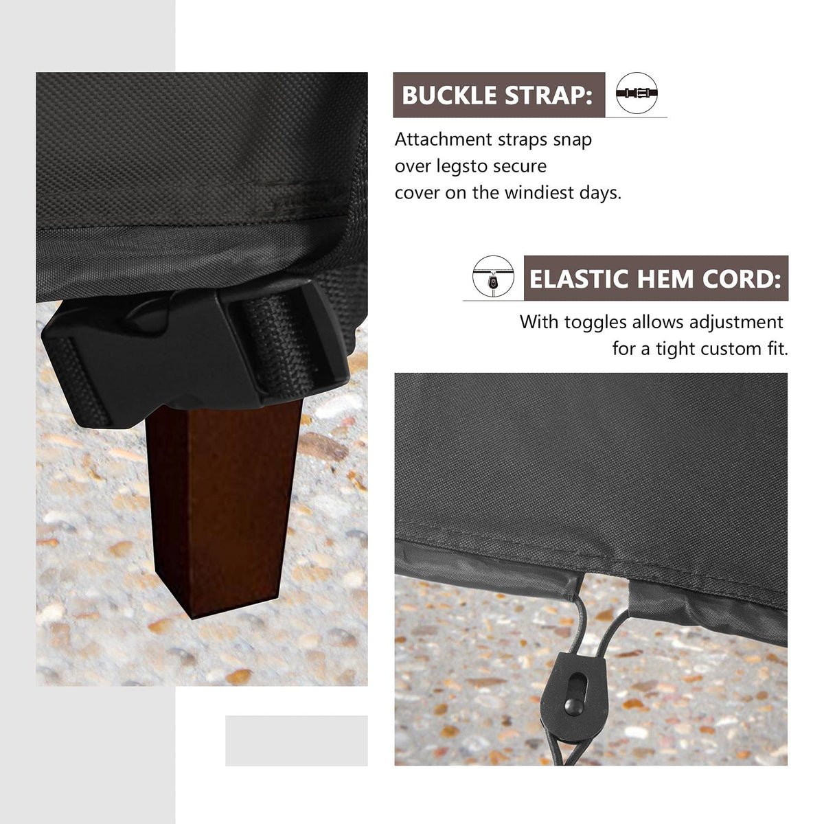 ULTCOVER full-coverage design protects sofa from sun fading and debris.