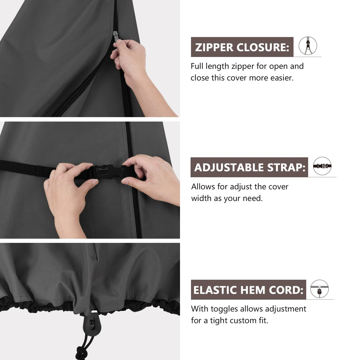 ULTCOVER full coverage design shields sun and weather, keeping umbrellas looking new