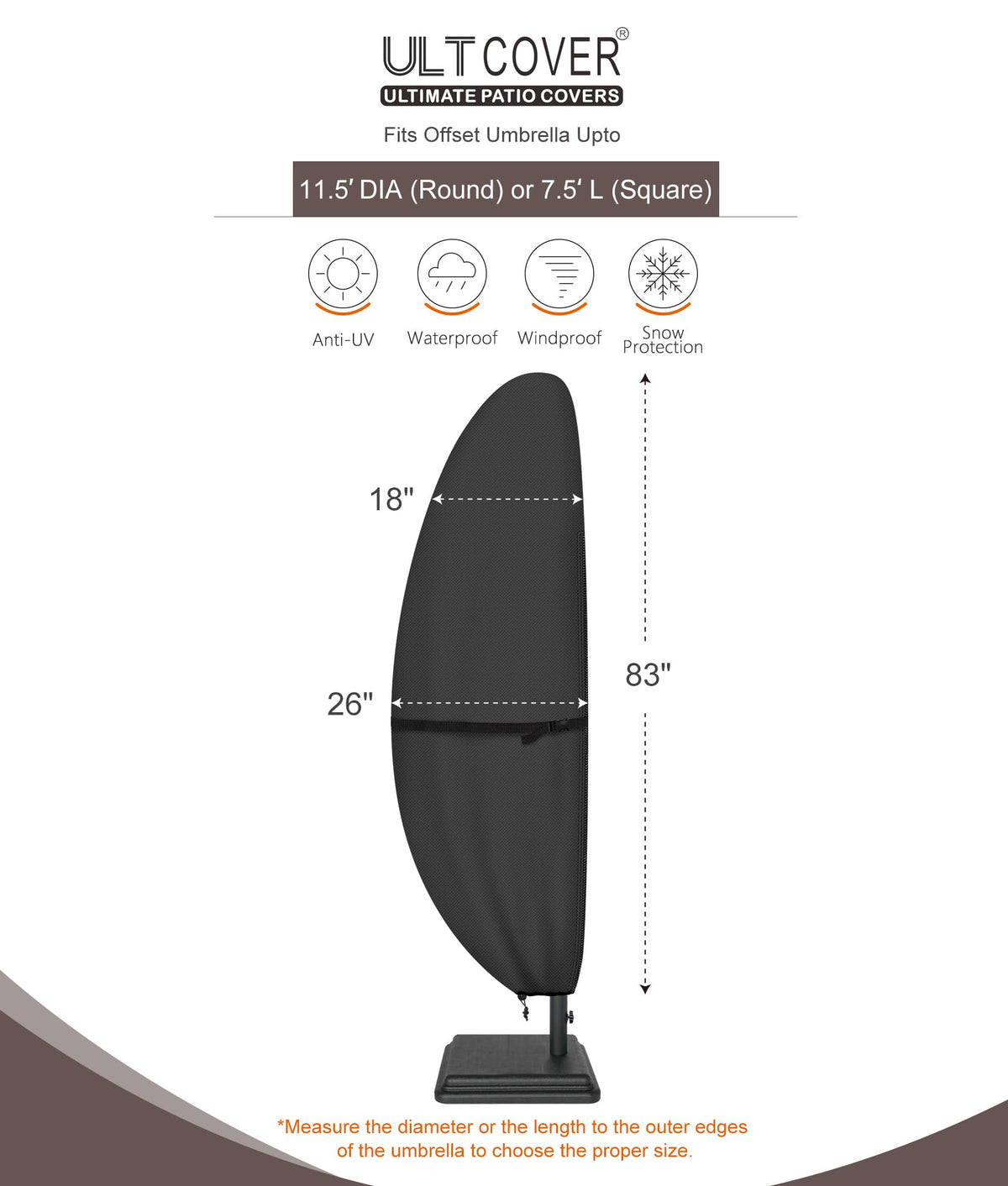 ULTCOVER heavy duty clips and straps ensure secure fit during windy weather