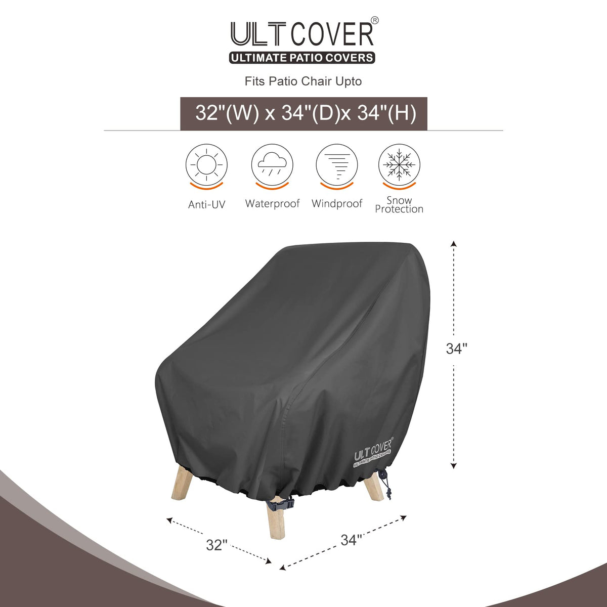ULTCOVER outdoor lounge chair cover back vent design to improve airflow