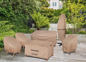 ULTCOVER brown finish blends with outdoor décor.