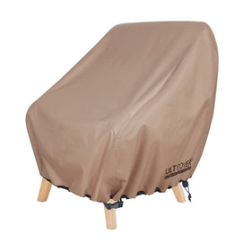 ULTCOVER waterproof patio chair cover protecting a deep-seat chair from rain.
