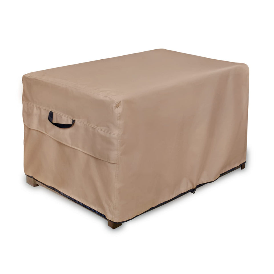 ULTCOVER deck box cover protects outdoor storage from rain and sun at 54 by 28 inches.