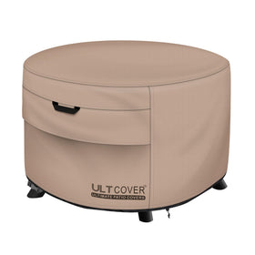 ULTCOVER patio fire pit cover round 44 inch protects from rain and debris.