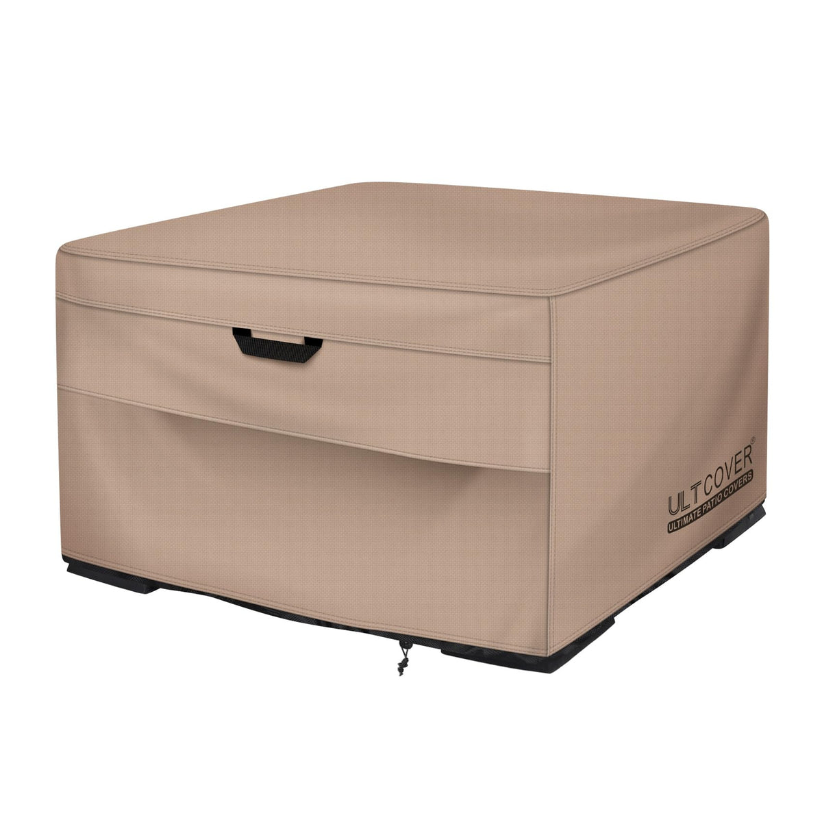 ULTCOVER square fire pit cover protects 36-inch pit from rain and sun.