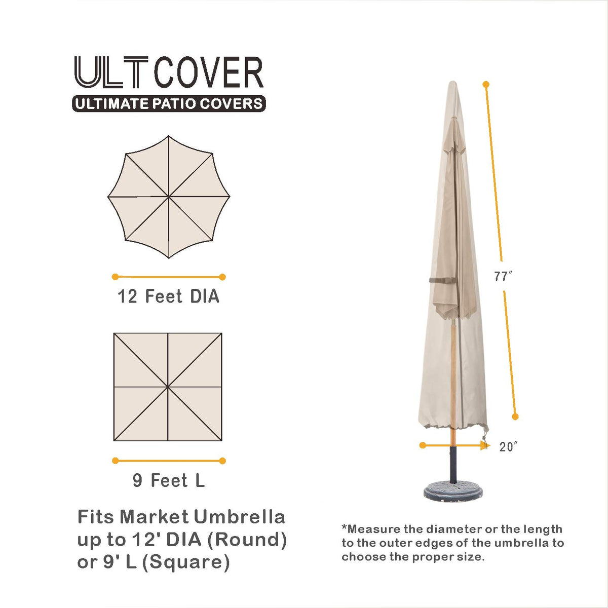 ULTCOVER cover shows waterproof backing to guard against rain and snow