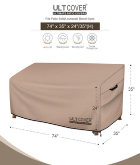 ULTCOVER patio sofa cover rear vent allows airflow to keep fabric dry