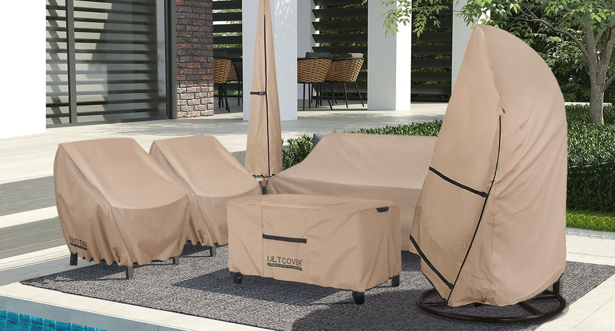 In-use scene showing ULTCOVER protecting a rectangular coffee table