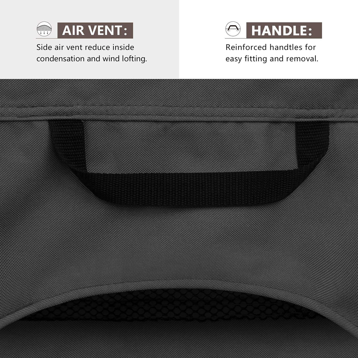 ULTCOVER plastic clips and elastic draw cords secure cover during storms.